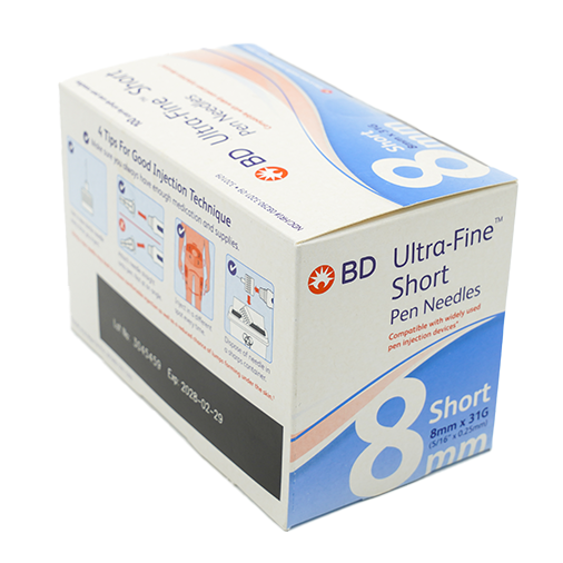 BD Ultra Fine Short Pen Needles 8mm x 31G - 100 Count