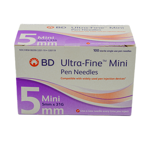 BD Ultra Fine Mini Pen Needles 5mm x 31G - 100 Count